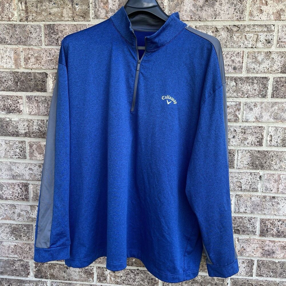 Callaway Weather Series Men's 3X Royal Blue 1/4 Zip Golf Pullover Jacket SU25636